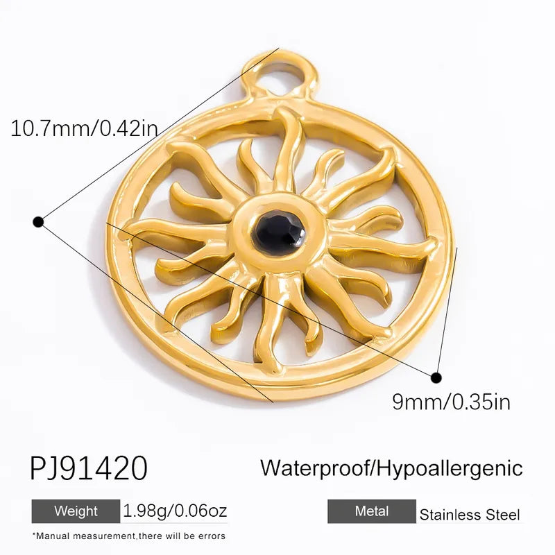 1 Piece 6.7*9.9mm 304 Stainless Steel Natural Stone Geometric Pendant Jewelry Accessories