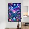 For&ecirc;t de nuit-peinture au diamant rond-50 * 70cm-grande taille