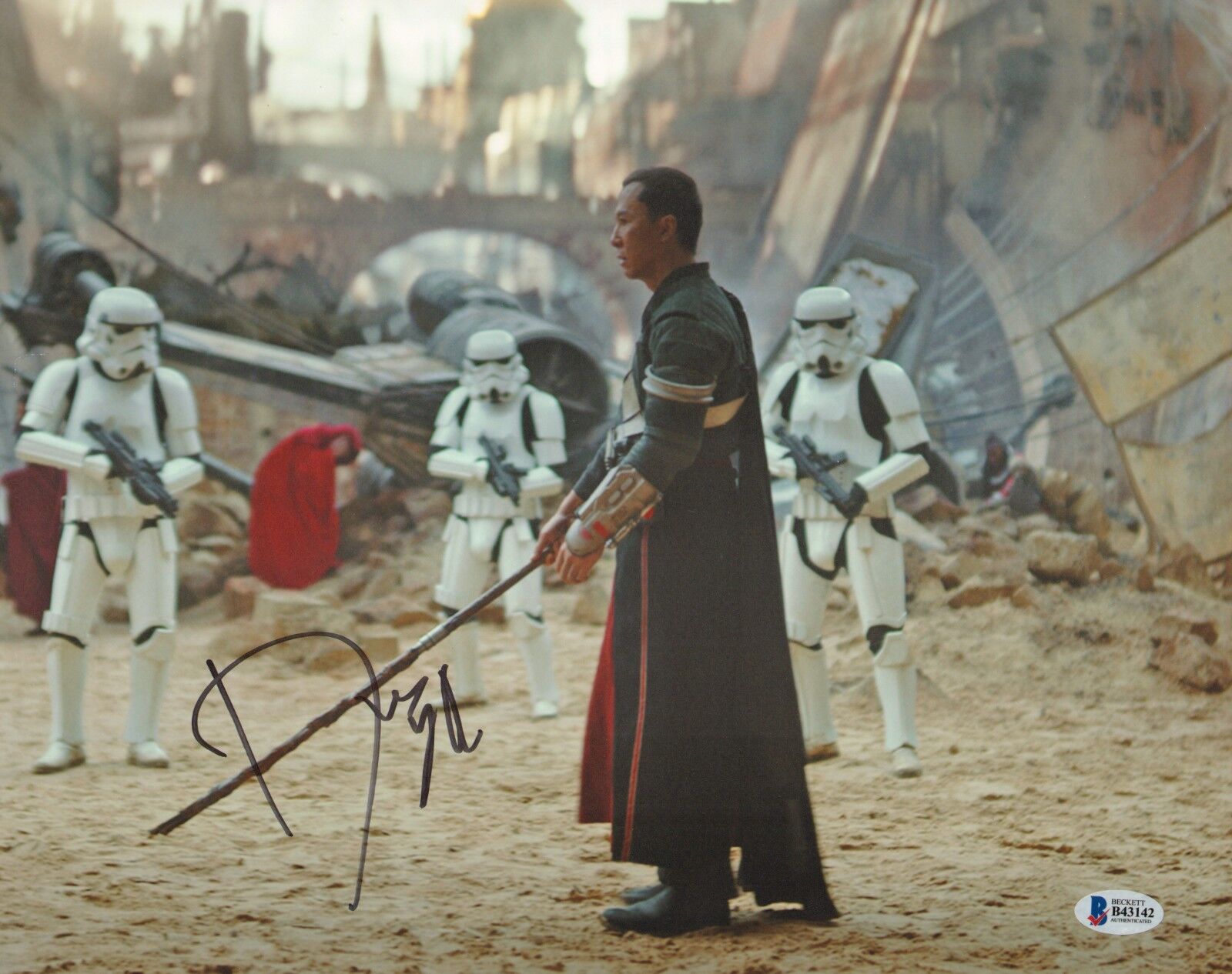 Donnie Yen Signed 11x14 Photo Poster painting BAS Beckett COA Rogue One A Star Wars Story Auto'd