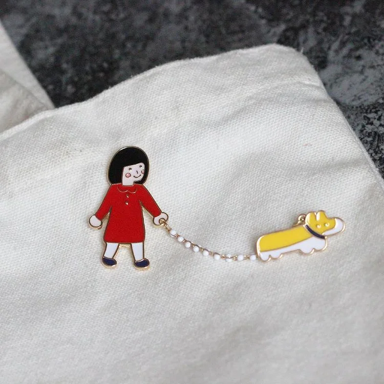 Cute Cartoon Girl Pins