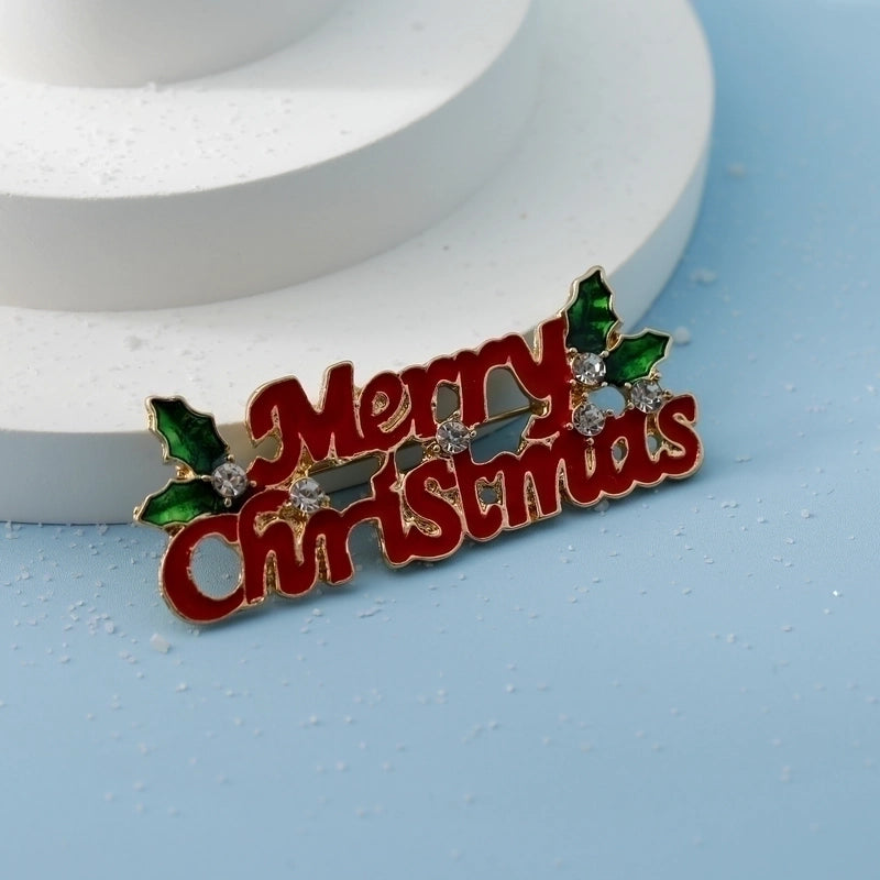 Minimalist Letter Wreath Alloy Inlay Rhinestones Women’s Brooches