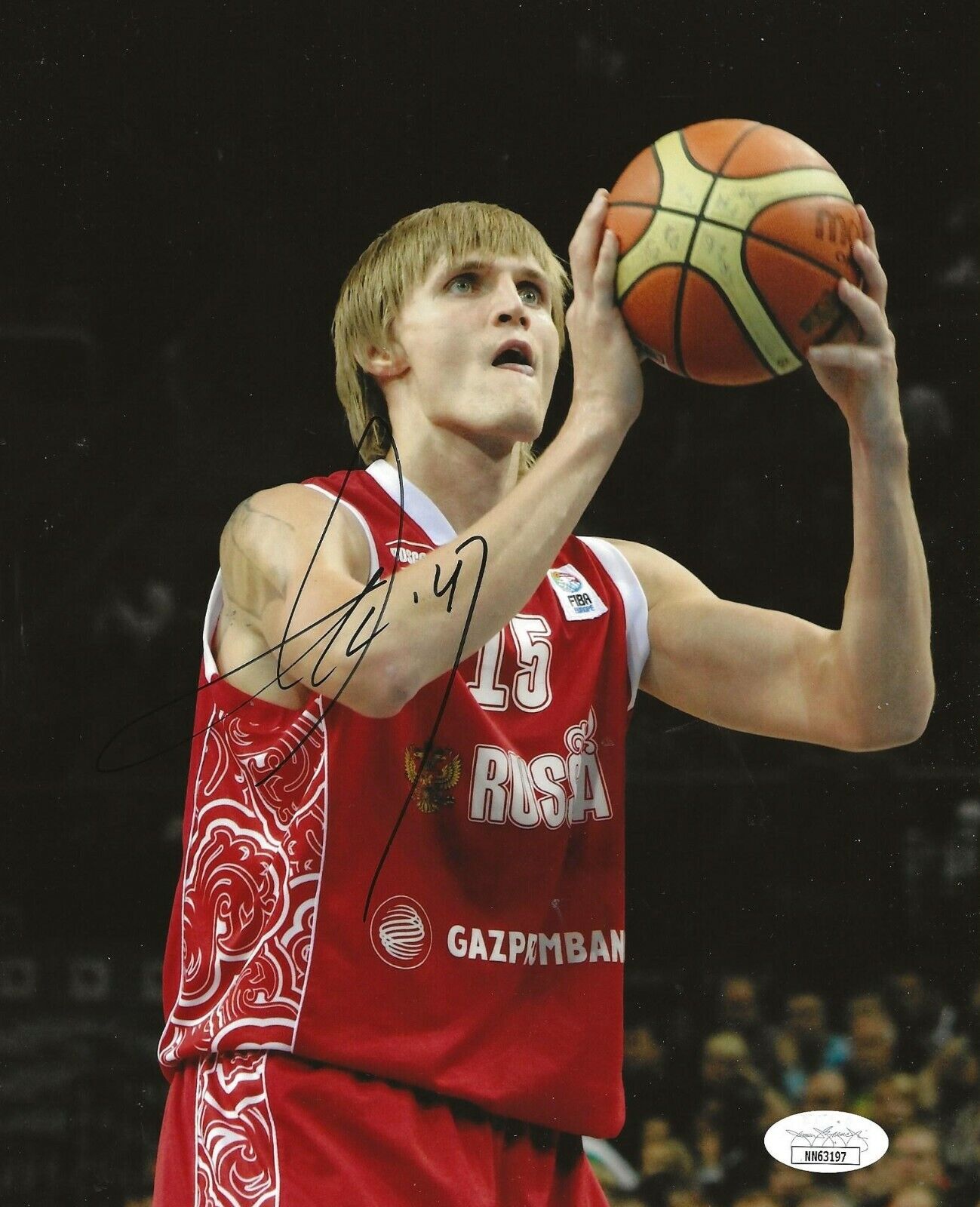 Andrei Kirilenko Utah Jazz signed Russia 8x10 Photo Poster painting autographed JSA