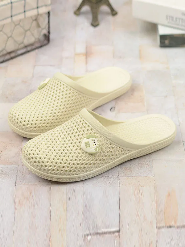 Hollow Round-Toe Mules&Slides Slippers