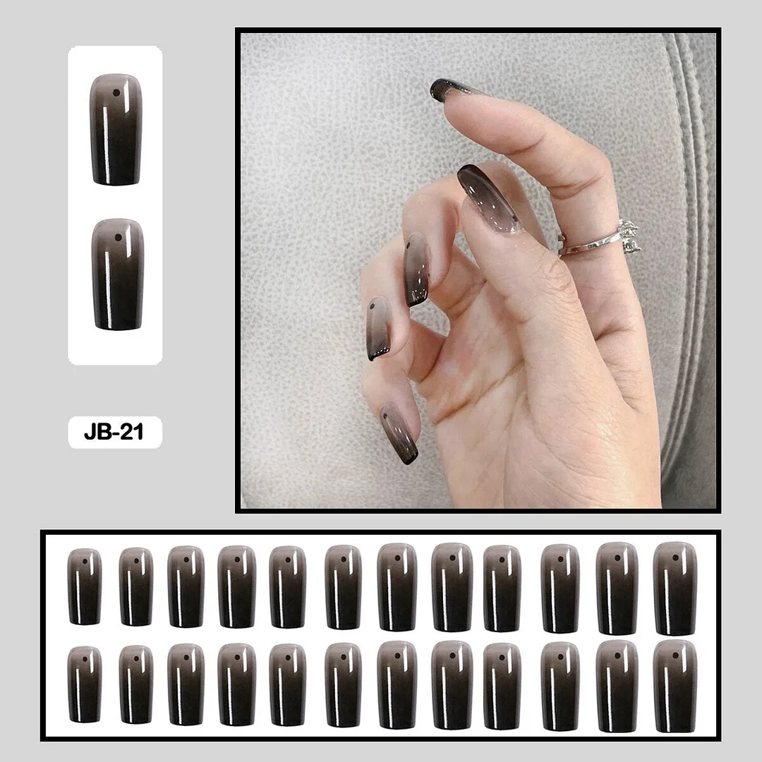 24Pcs/Box of Hand-painted Graffiti Punk Dark Flame Art Minimalist Removable Safe and Harmless False Nails Full Sticker Nail Art-Nail Inspo