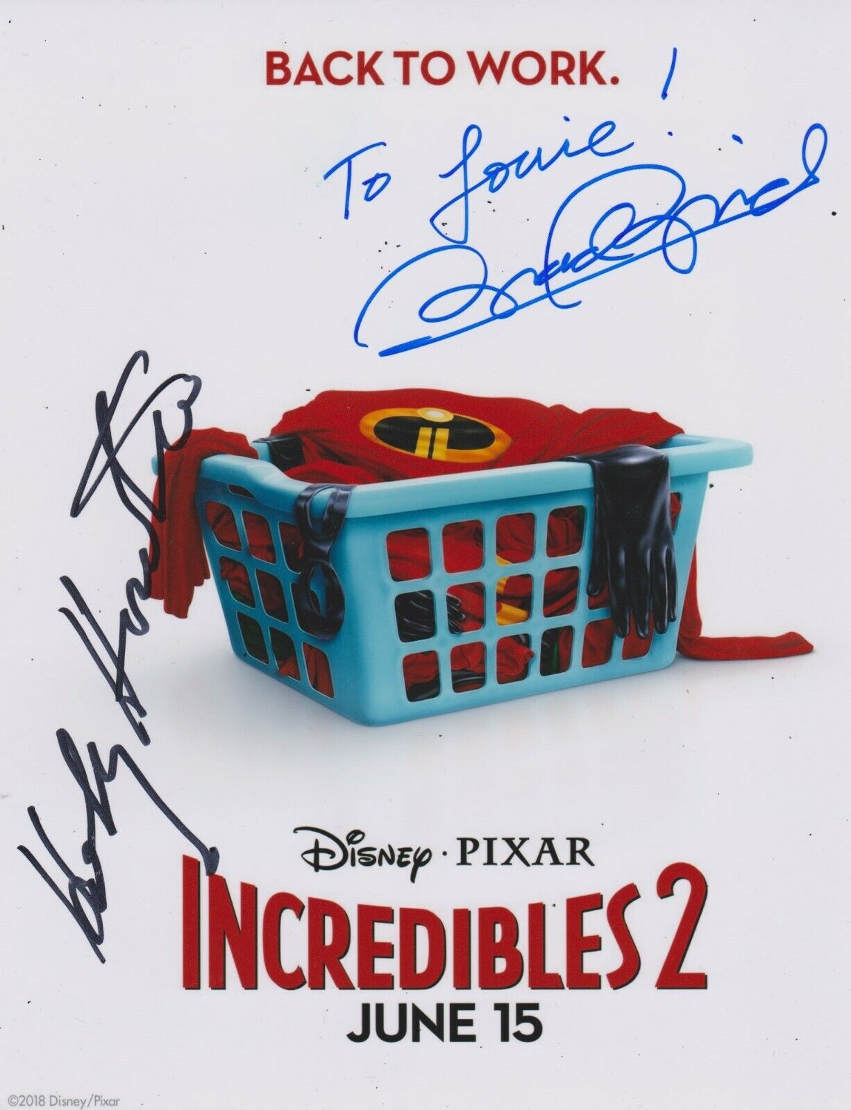 Holly Hunter/ Brad Bird Signed Incredibles 2 10x8 Photo Poster painting AFTAL *DEDICATED*