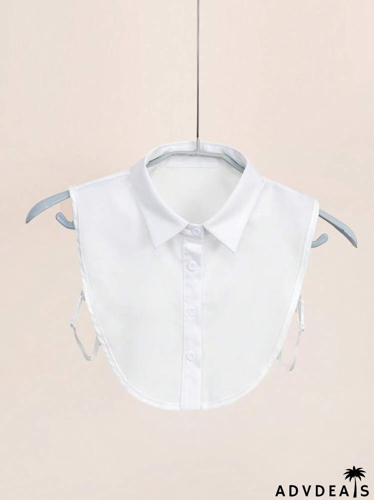 Button Detail Dickey Collar