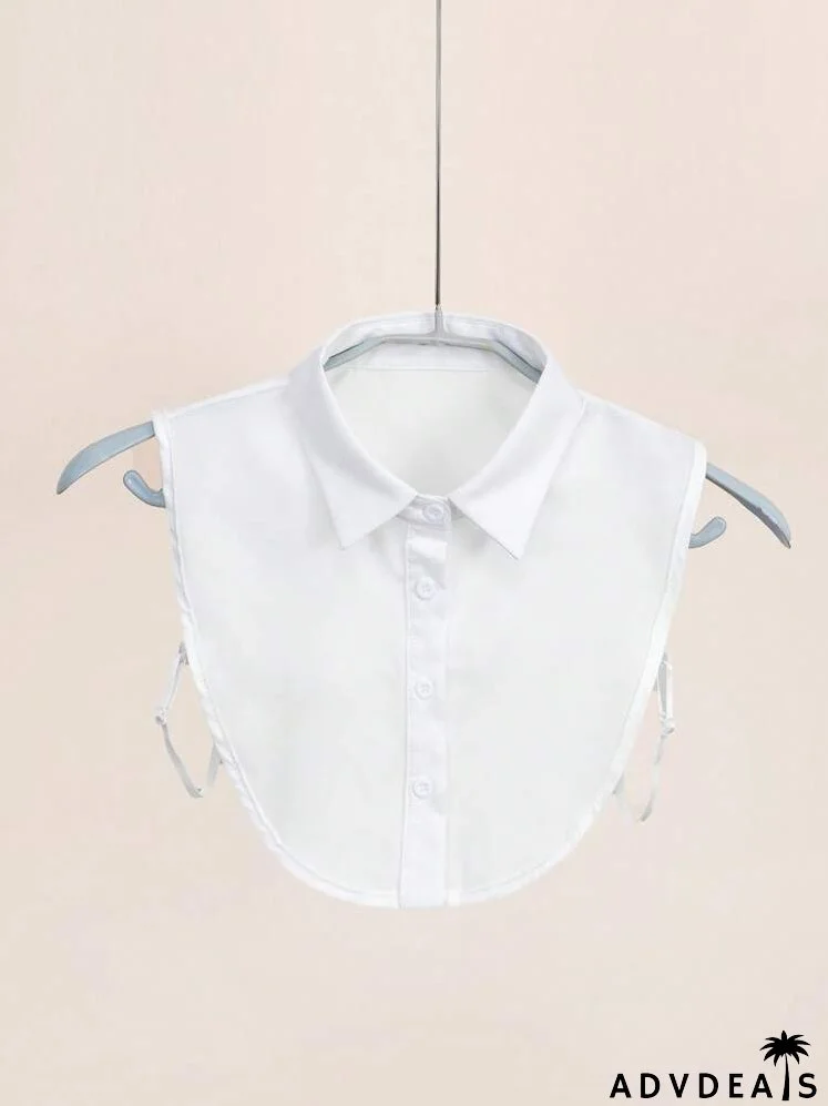 Button Detail Dickey Collar