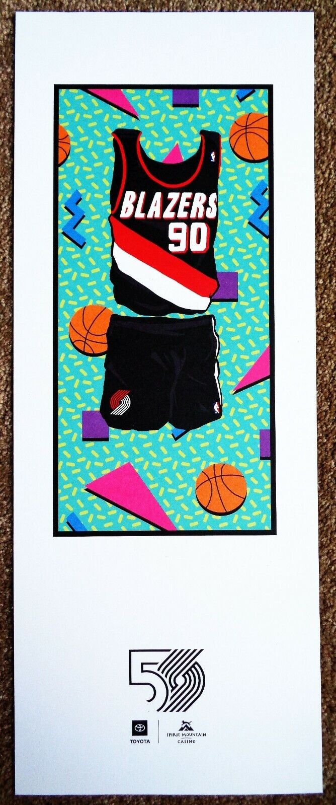 Portland Blazers 50th Season POSTER 1990s Decade 2020 Handout Trailblazers SGA