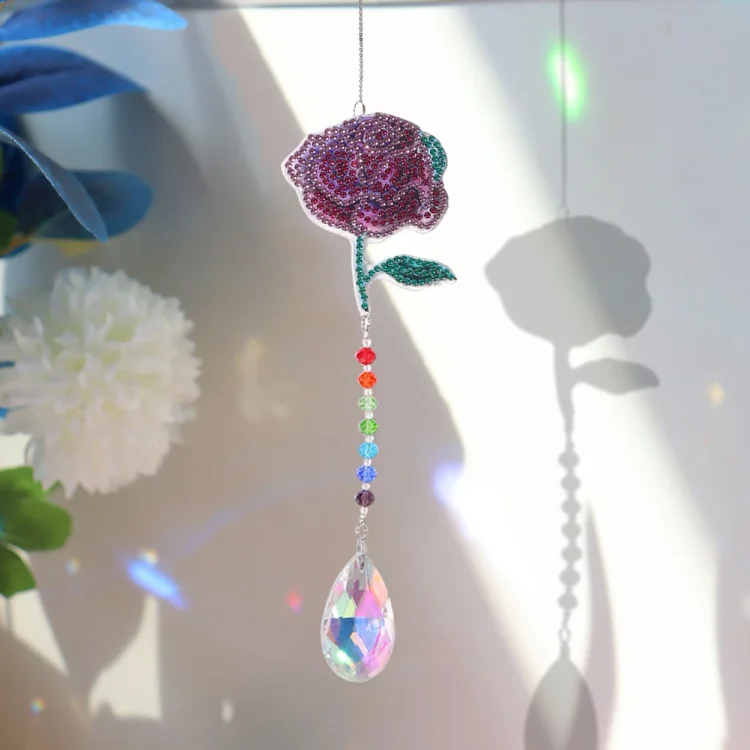 A Set Of 5d Diamond Painting Wind Chimes, Dream Catcher Crystal