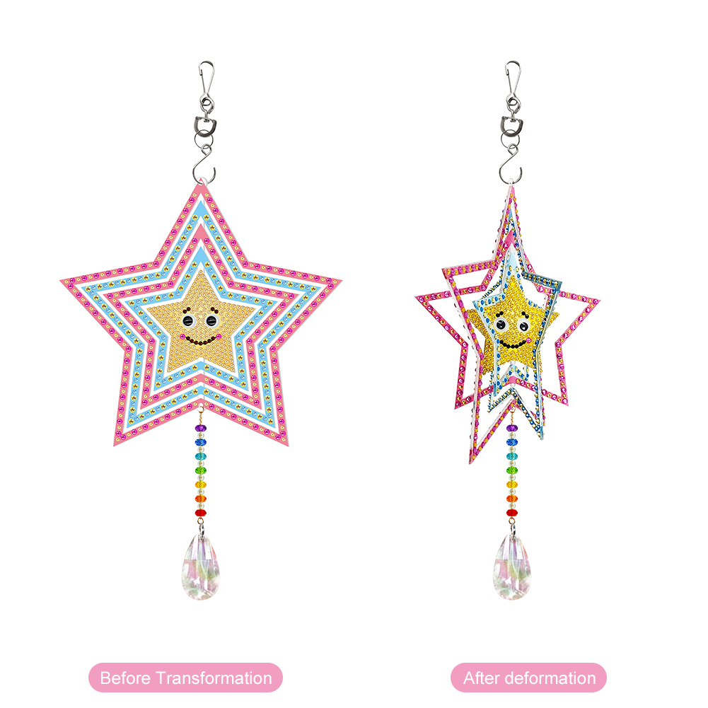 

Star Double Sided Rotatable Wind Chime - 5D DIY Craft Pendant, 501 Original