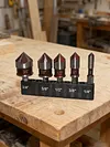 5pcs/Set Countersink Drill Bit Set 82 Degree Precision Countersink Bit 1/4in-3/4in Size 5 Flutes Design for Stainless Steel Metal & Wood