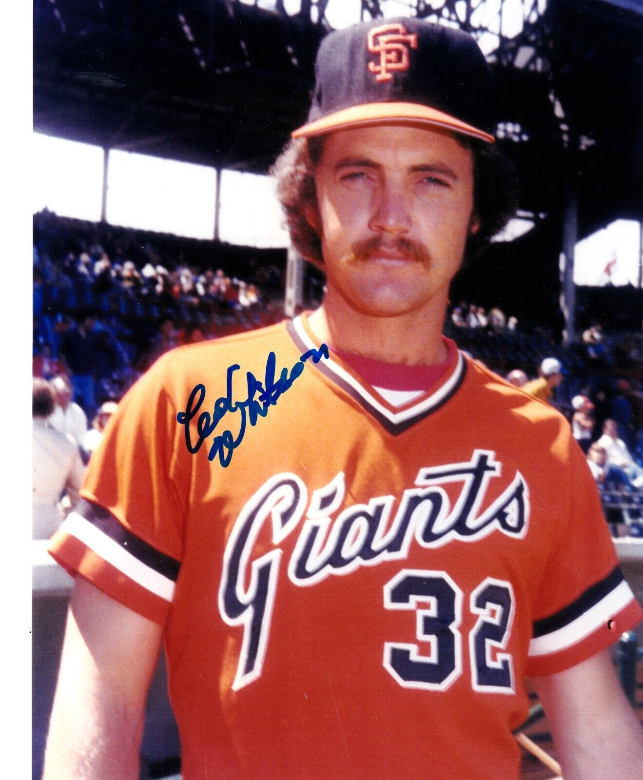 ED WHITSON SAN FRANCISCO GIANTS ACTION SIGNED 8x10