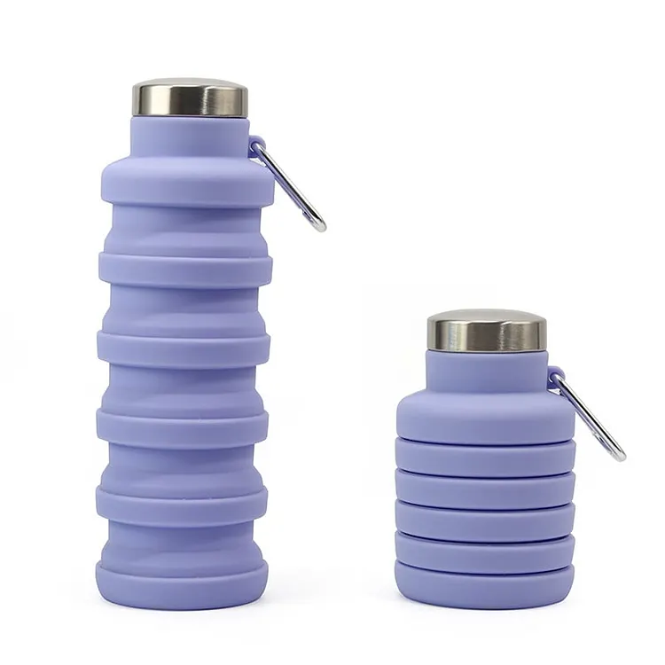 🔥🔥Silicone foldable water bottle 500ml &ndash; Ideal for sports, travel & outdoor &ndash; Reusable & BPA-free 