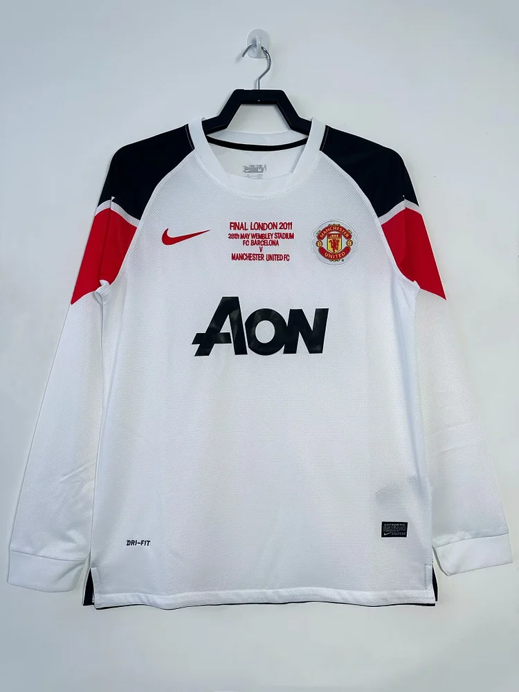 2010-11 Manchester United Away Long Sleeve Retro Shirt