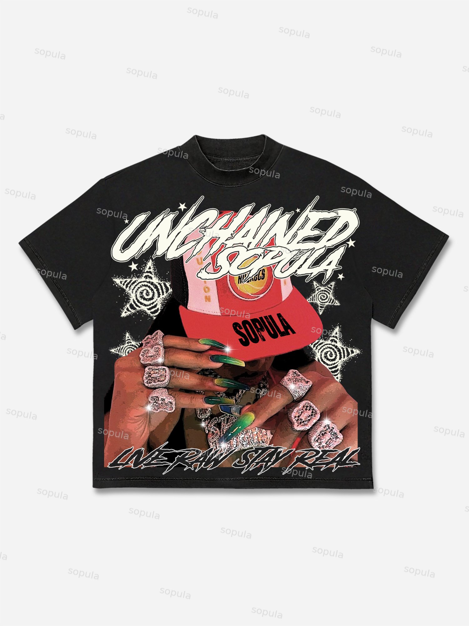 Unchained Street Portrait Graphic Cotton T-shirt - SOPULA