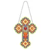 5D DIY Special Shaped Diamond Painting Cross Hanging With Lamp String Kit