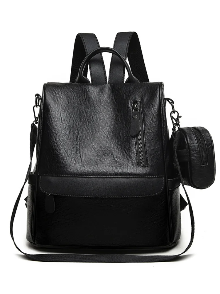 Soft Leather Utility Backpack/Crossbody Bag