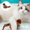 Jouet interactif en peluche d'oiseau simul&eacute; pour chat avec son d'oiseau