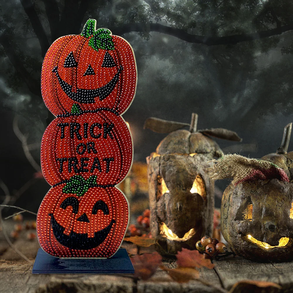 Halloween Wooden Spot Diamond Decoration (Single-sided Crystal Diamond)