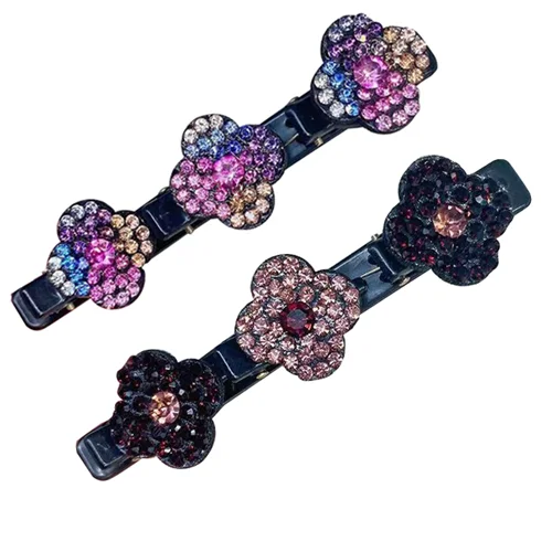 LAST DAY 50% OFF & Free Shipping - Sparkling Crystal Stone Braided Hair Clips