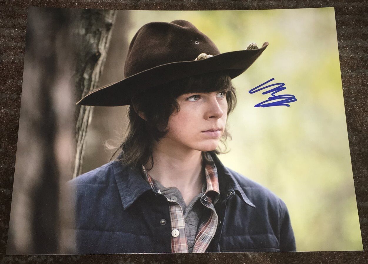 CHANDLER RIGGS SIGNED AUTOGRAPH THE WALKING DEAD 8x10 Photo Poster painting w/PROOF