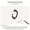 925 Sterling Silver Cuff Ring Cute Black Cat Design