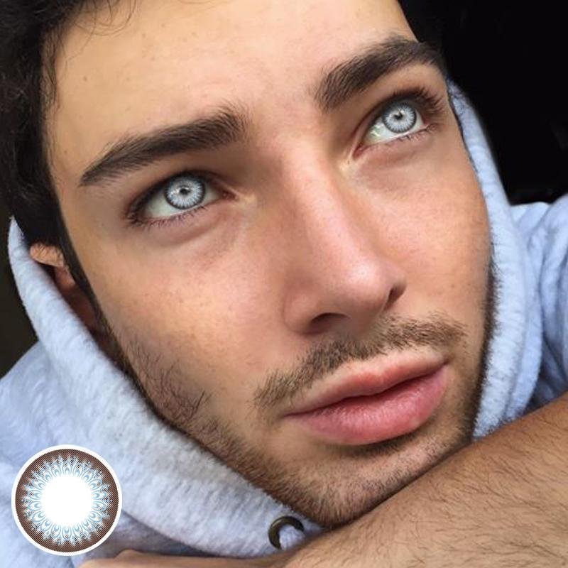 Men's blue (12 months) contact lenses