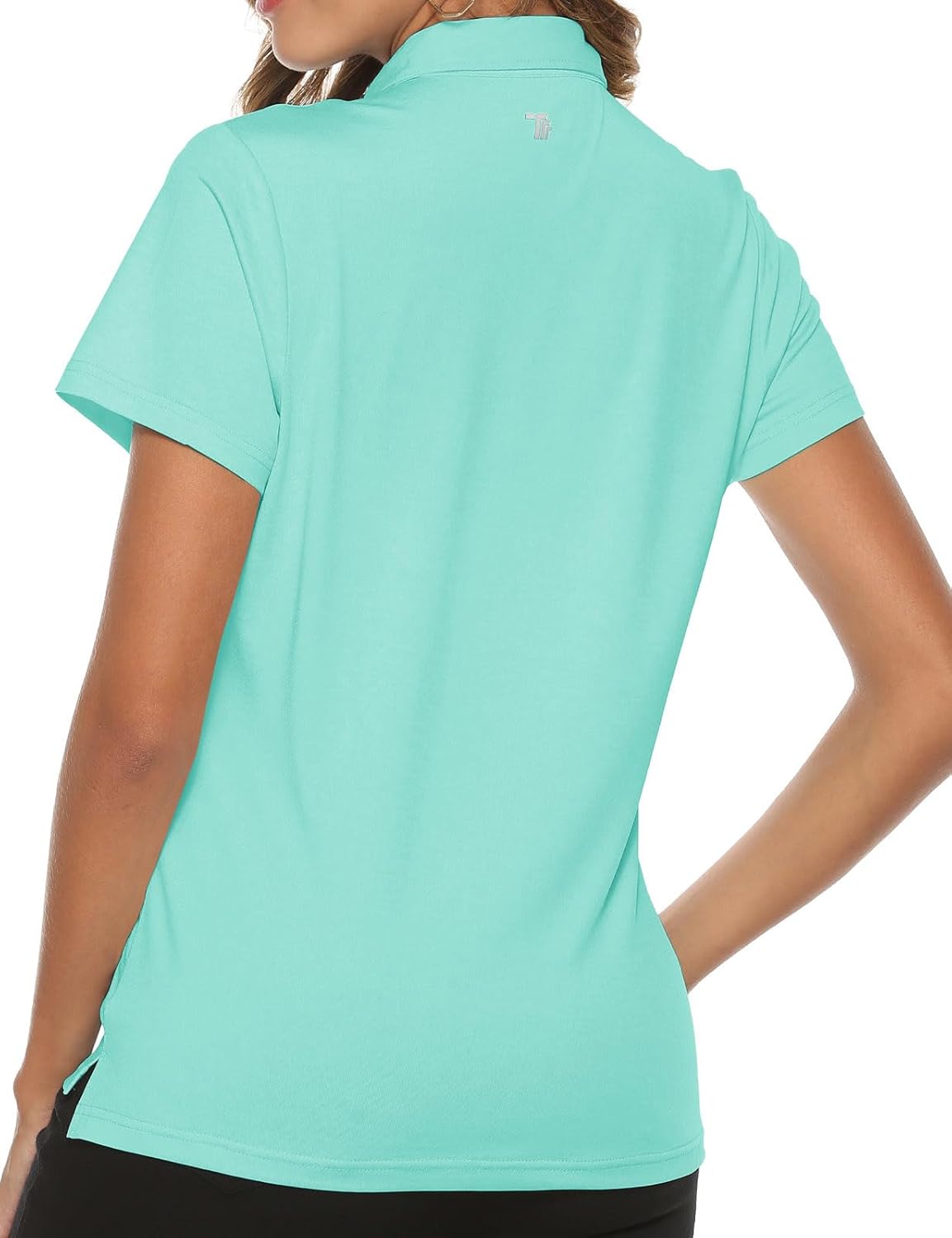 Women's Golf Polo Short Sleeve Shirts Lightweight Moisture Wicking Collared T Shirt Quick Dry 4-Button