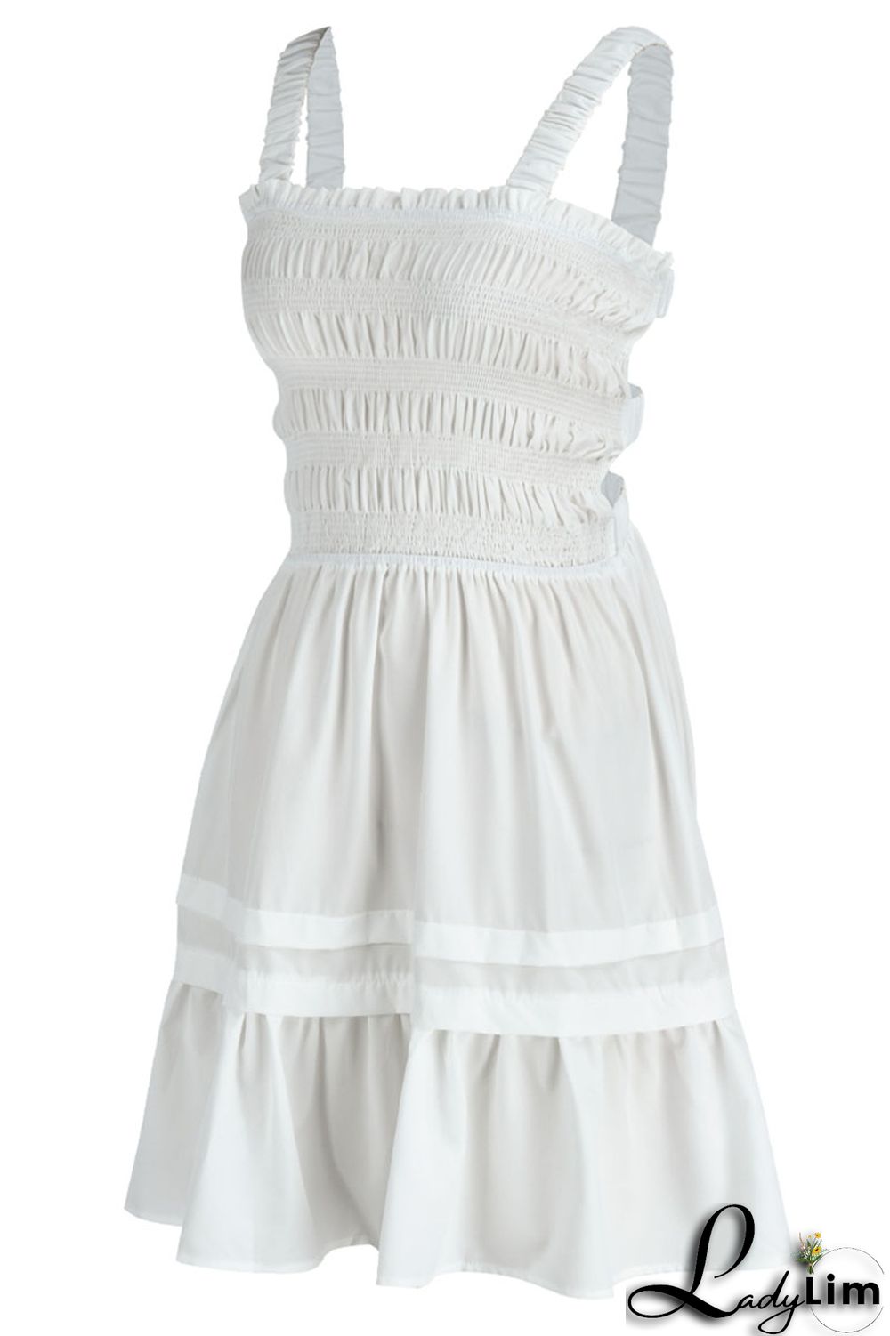 Rose Red Sexy Solid Patchwork Fold Stringy Selvedge Spaghetti Strap A Line Dresses