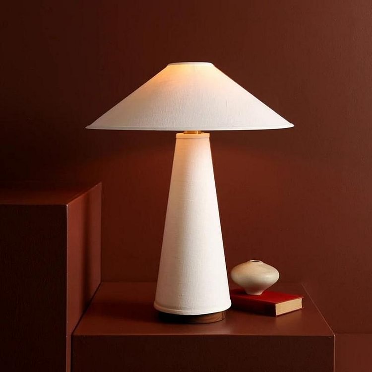 Linen Mushroom Table Lamp