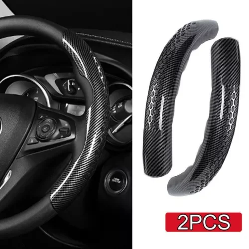 Dronehint 2Pcs Carbon Fiber Black Car Steering Wheel Booster Cover NonSlip Parts Universal (For: Acura) Parts