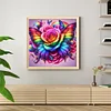 Roses arc-en-ciel et papillons-plein diamant rond peinture-30 * 30cm