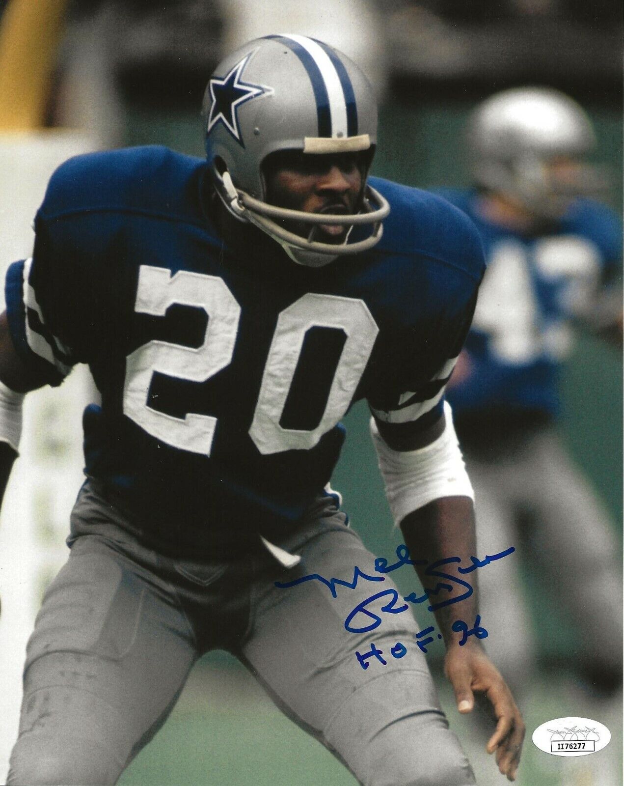 Mel Renfro signed Dallas Cowboys 8x10 Photo Poster painting autographed W/ HOF Inscription 2 JSA