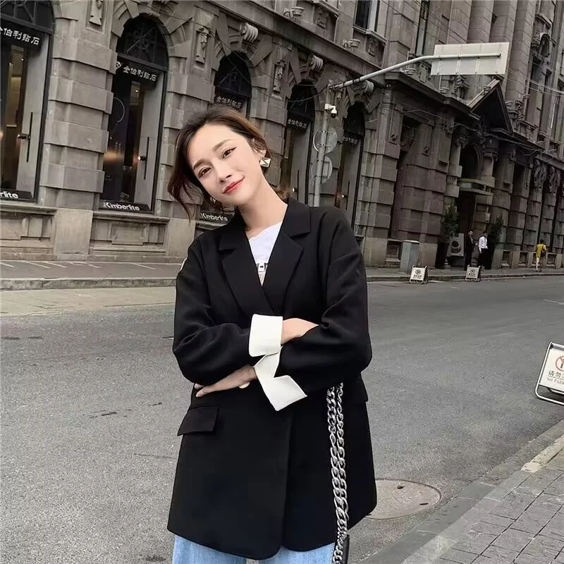 Toloer Toloer Jacket Female Spring New Korean Version Classic Two Buckle Temperament Lemon Color Loose Casual Web Celebrity Small Suit-Outfit Ideas
