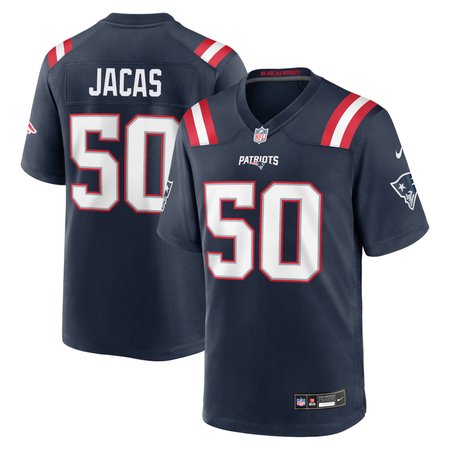 Youth New England Patriots #50 Gabe Jacas Navy 2026 NFL Draft Game Jersey
