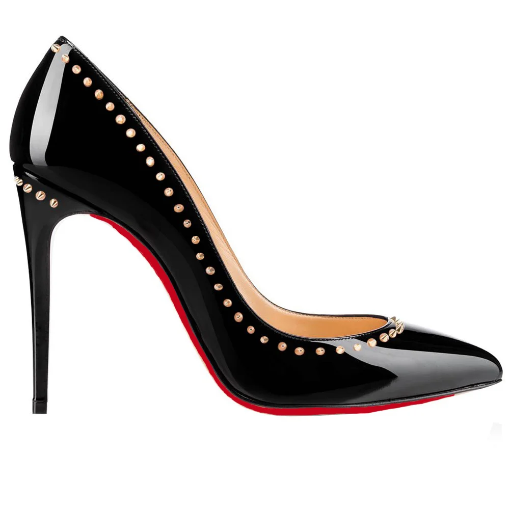 Red Bottom Women's High Heels Party Stiletto Pumps Closed Pointed Toe-MERUMOTE