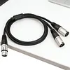3Pin Audio Speakers Splitter Patch Cable 1 XLR Female To 2 XLR Male Stereo Audios Adapter Patching Cable Shielded Patching Cord Adaptor for Recording Speaker Systems Radio Station