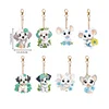 >SALE<8PCS Double Sided Round Diamond Painting Art Keychain Pendant (Dog and Mouse)