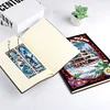 (US Local)Christmas House A5 Size Diamond Painting Notebook Set with 4Pcs Bookmark Gift