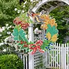 5D DIY Special Shaped Diamond Painting Christmas Hanging Wreath With Lamp String Kit