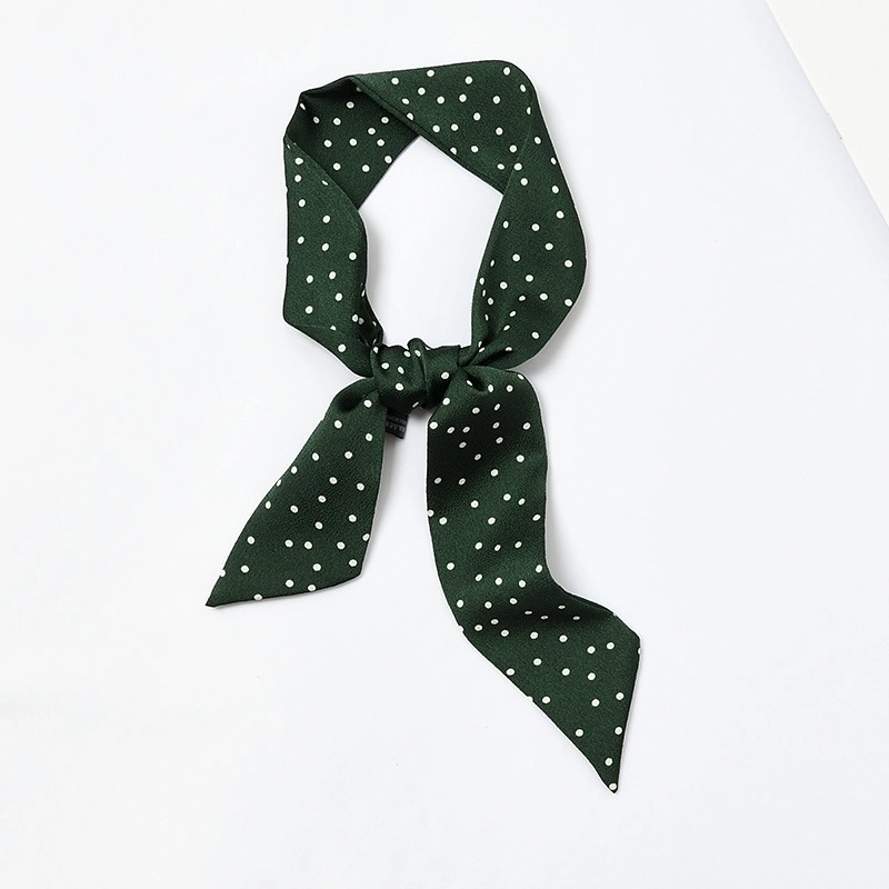 Women’s Sweet Polka Dots Heart Shape Satin Printing Silk Scarves