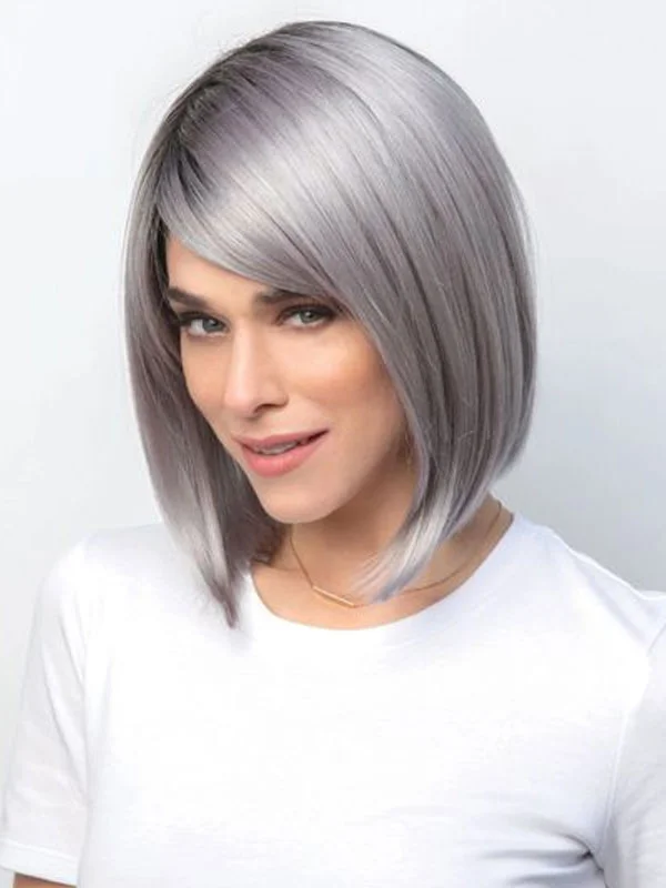 Natural temperament side parting daily women's wig