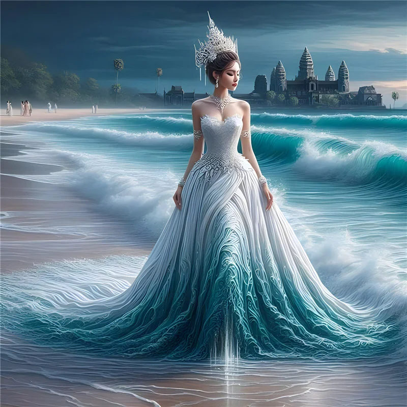 Diamond Painting - Full Round Drill - Gorgeous Skirt Beauty(Canvas|40*40cm)