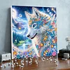 Framed Diamond Painting - Special Shaped - Wolf (25x25cm)