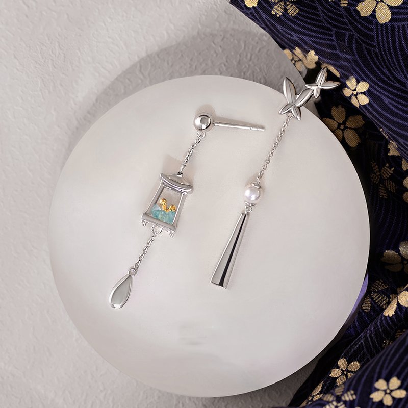 Women Earring Silver Needles Tassels