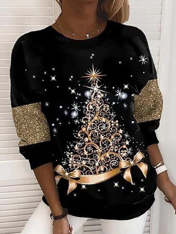 Women's Christmas Raglan Pullover Sweatshirt