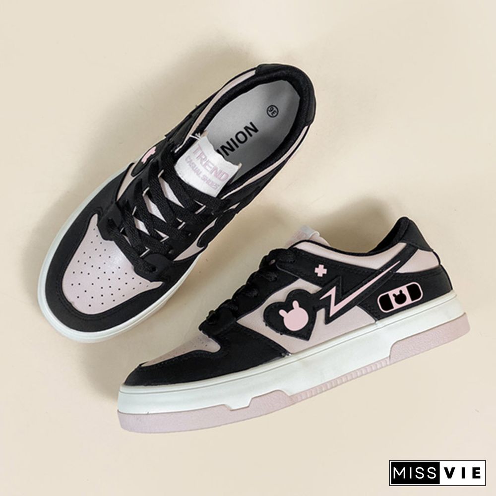 Love Heart Bunny Platform Round Toe Sneakers