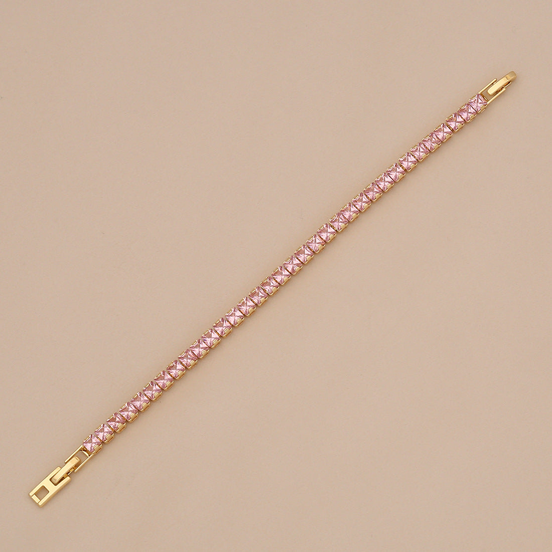 Multi-Color Square Zirconium Bracelet Fashionable And Versatile Hand Jewelry Niche B625