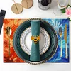 (42.5*29.5cm)Ice and Fire BirdDiamond Painting Placemats Heat Resistant for Beginners
