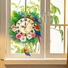 (US Only)2D Flat DIY Jungle Parrots 5D Diamond Clock Pendant Art Craft for Living Room